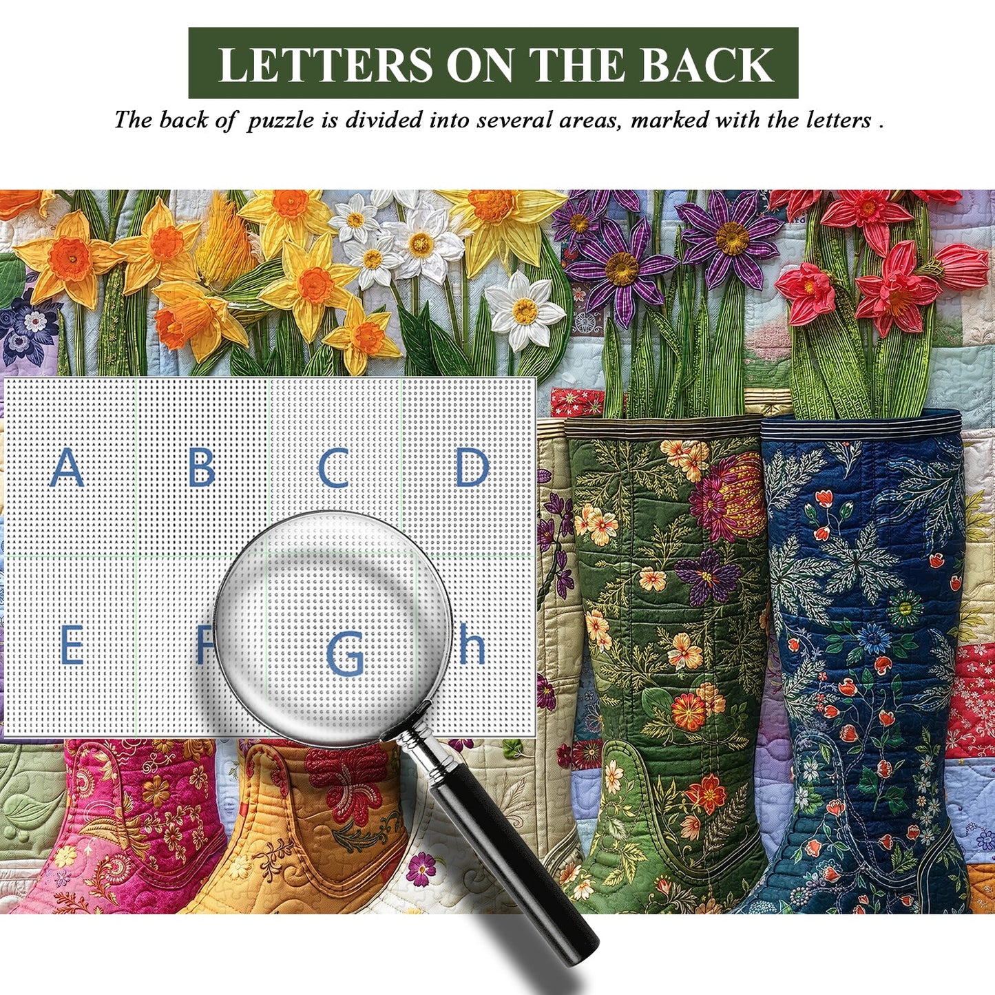 Floral Garden Boots Wooden Jigsaw Puzzle 1000 Pieces
