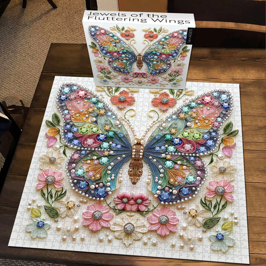 Jewels of the Fluttering Wings Wooden Jigsaw Puzzle 1000 Pieces