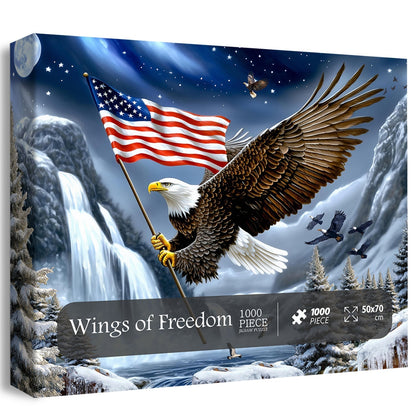 Wings of Freedom Eagle Wooden Jigsaw Puzzle 1000 Piece