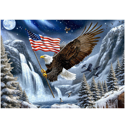 Wings of Freedom Eagle Wooden Jigsaw Puzzle 1000 Piece