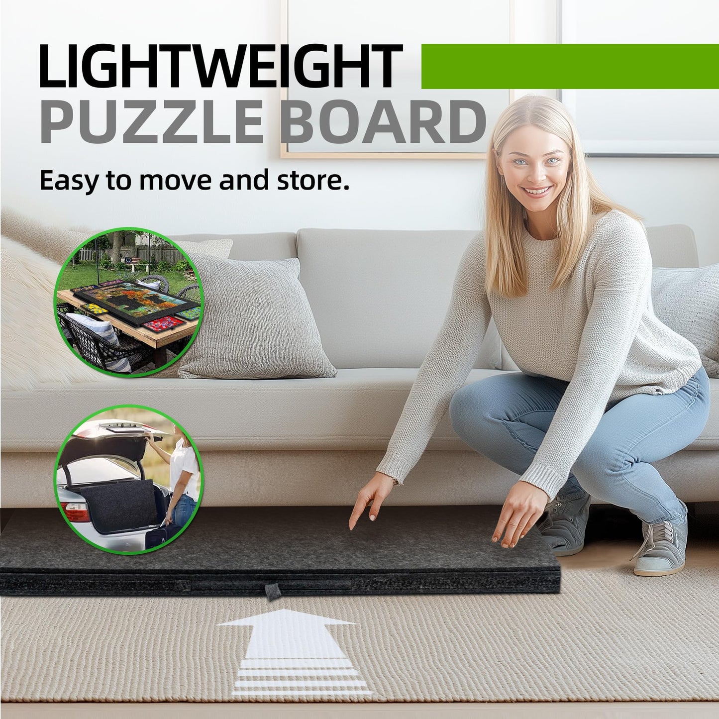 Tilting Puzzle Board with 2-in-1 Designed Stand & Cover