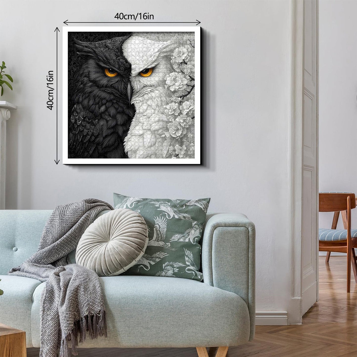 Black and White Owl Wooden Jigsaw Puzzle 1000 Pieces