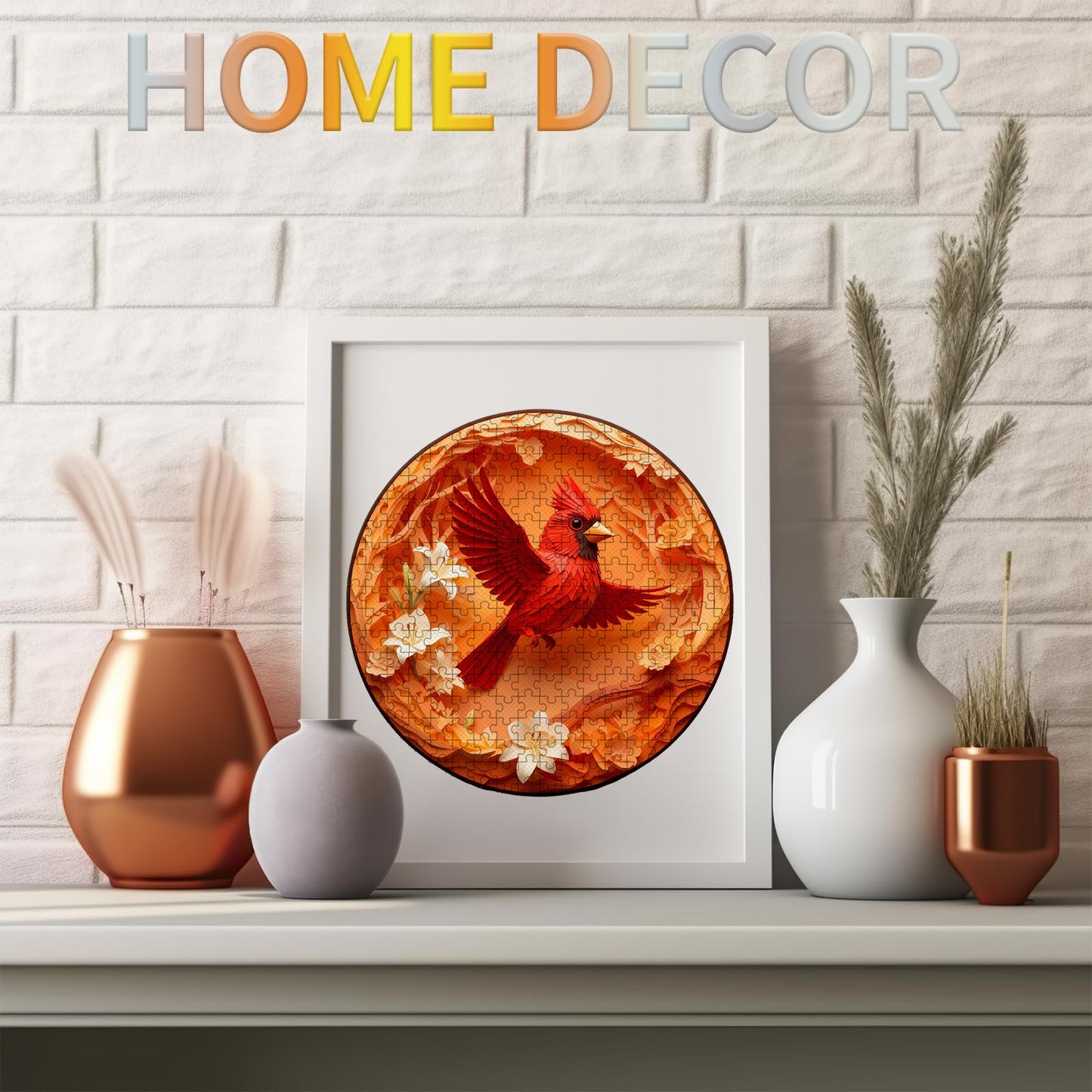 Flying Cardinal Wooden Jigsaw Puzzle
