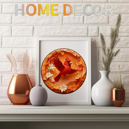 Flying Cardinal Wooden Jigsaw Puzzle