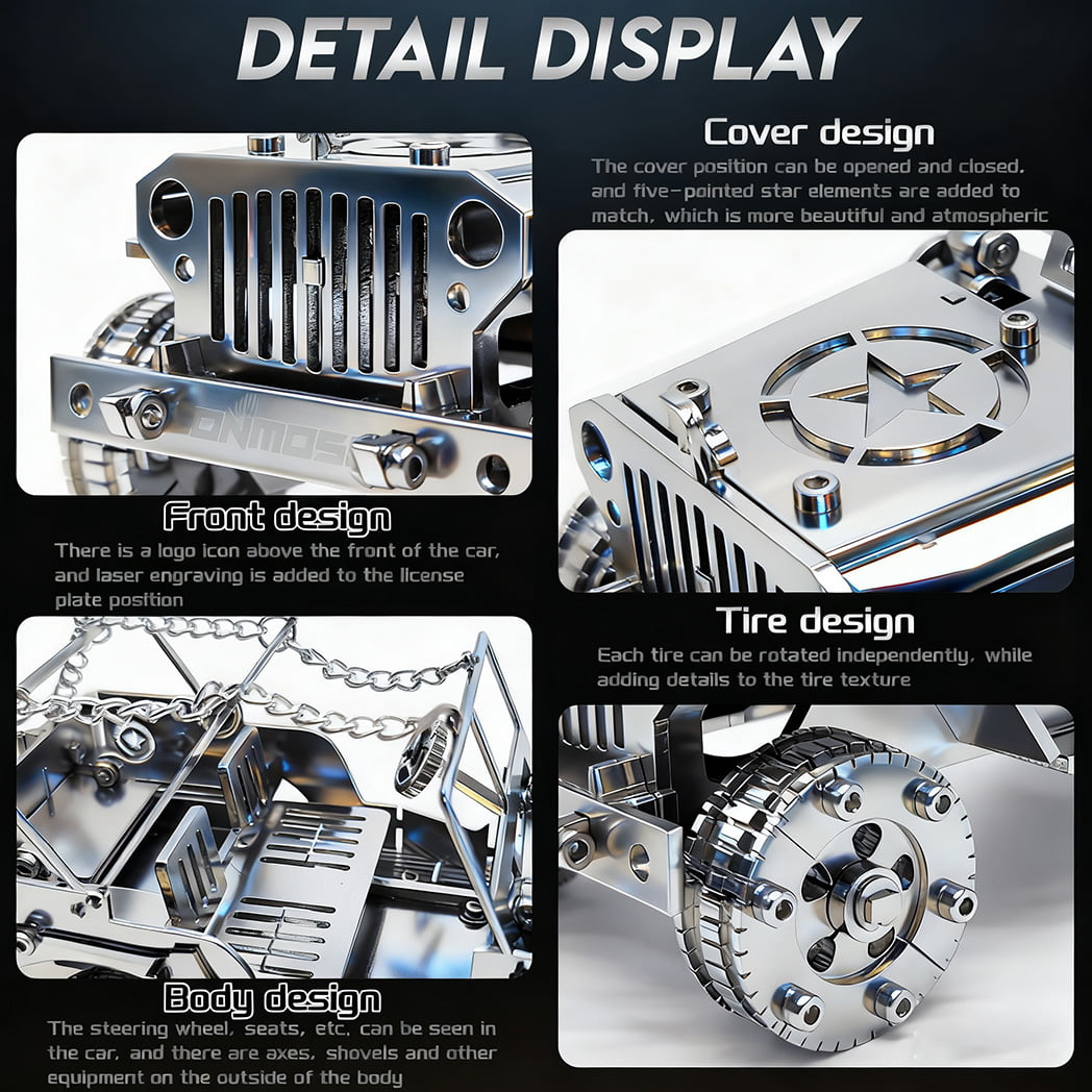 Steel Mechanical Iron Blood Jeep 3D Metal Puzzle