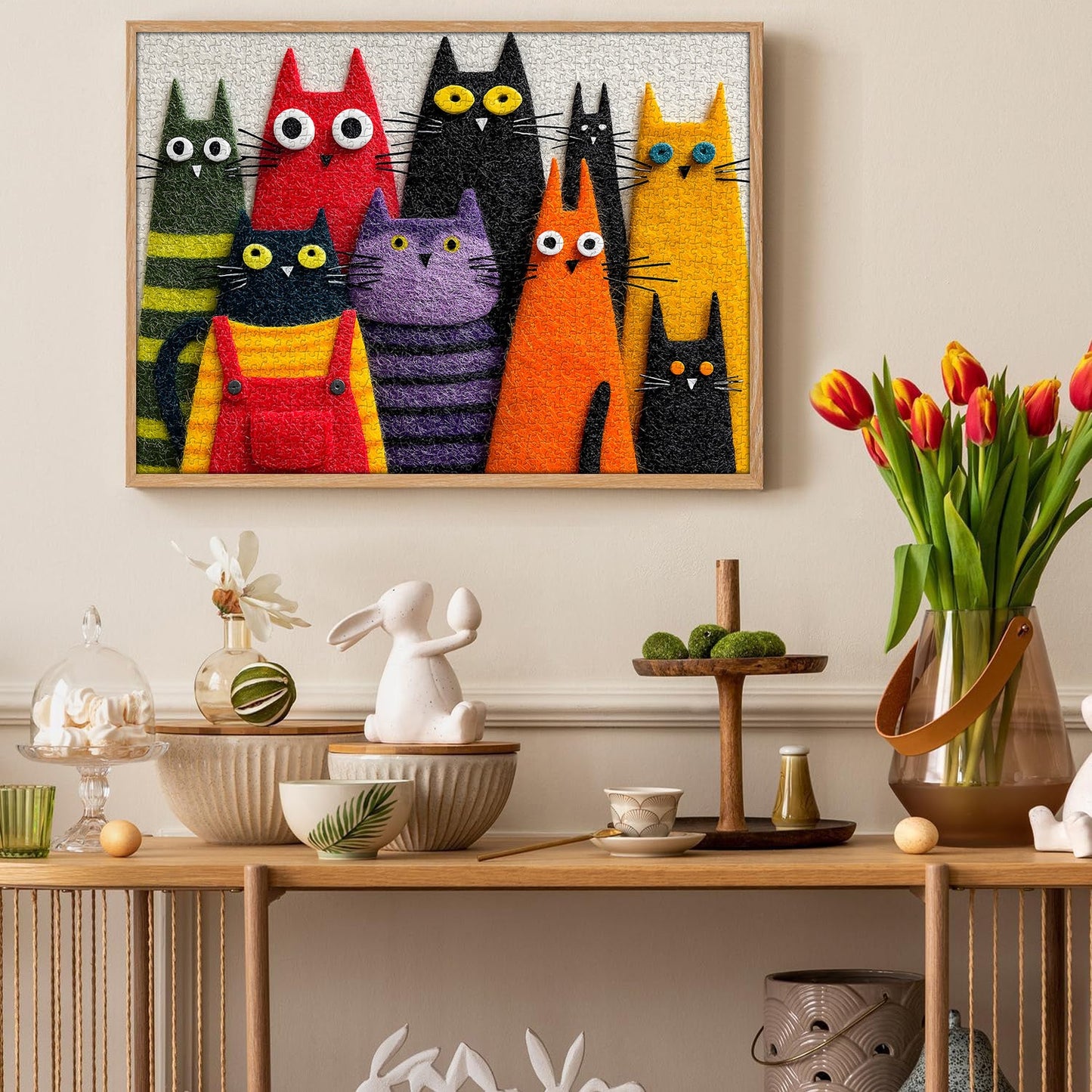 Cute Fuzzy Cats Wooden Jigsaw Puzzle 1000 Pieces