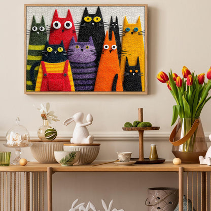 Cute Fuzzy Cats Wooden Jigsaw Puzzle 1000 Pieces