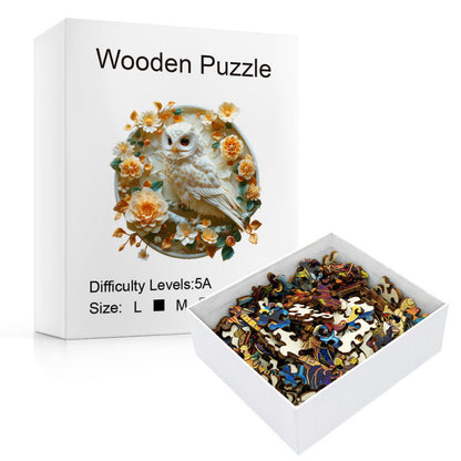 3D Flowers Owl Jigsaw Puzzle