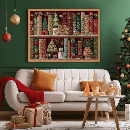 Cozy Christmas Bookshelf Jigsaw Puzzles 1000 Pieces