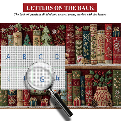 Cozy Christmas Bookshelf Jigsaw Puzzles 1000 Pieces
