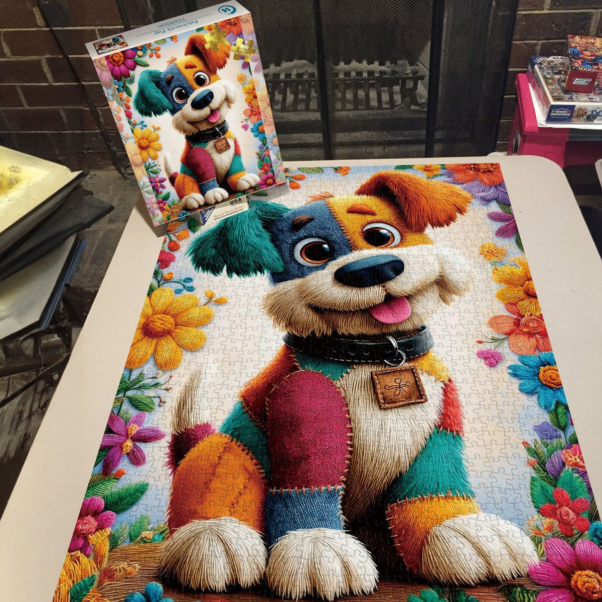 Patchwork Pup | 1000-Piece Wooden Jigsaw Puzzle – Puzzloom