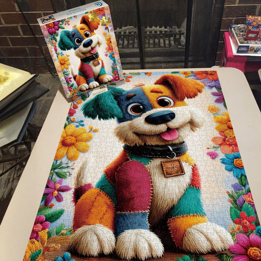 Patchwork Pup | 1000-Piece Wooden Jigsaw Puzzle