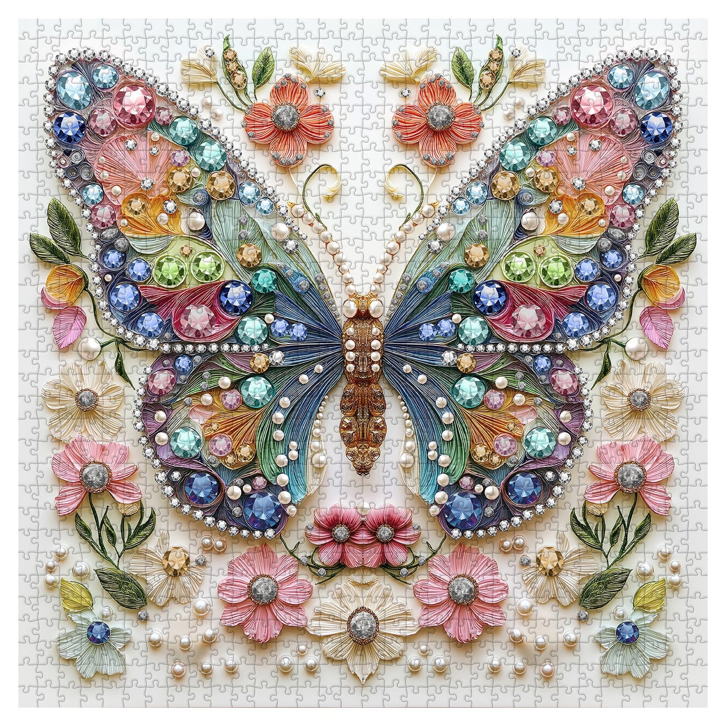 Jewels of the Fluttering Wings Wooden Jigsaw Puzzle 1000 Pieces