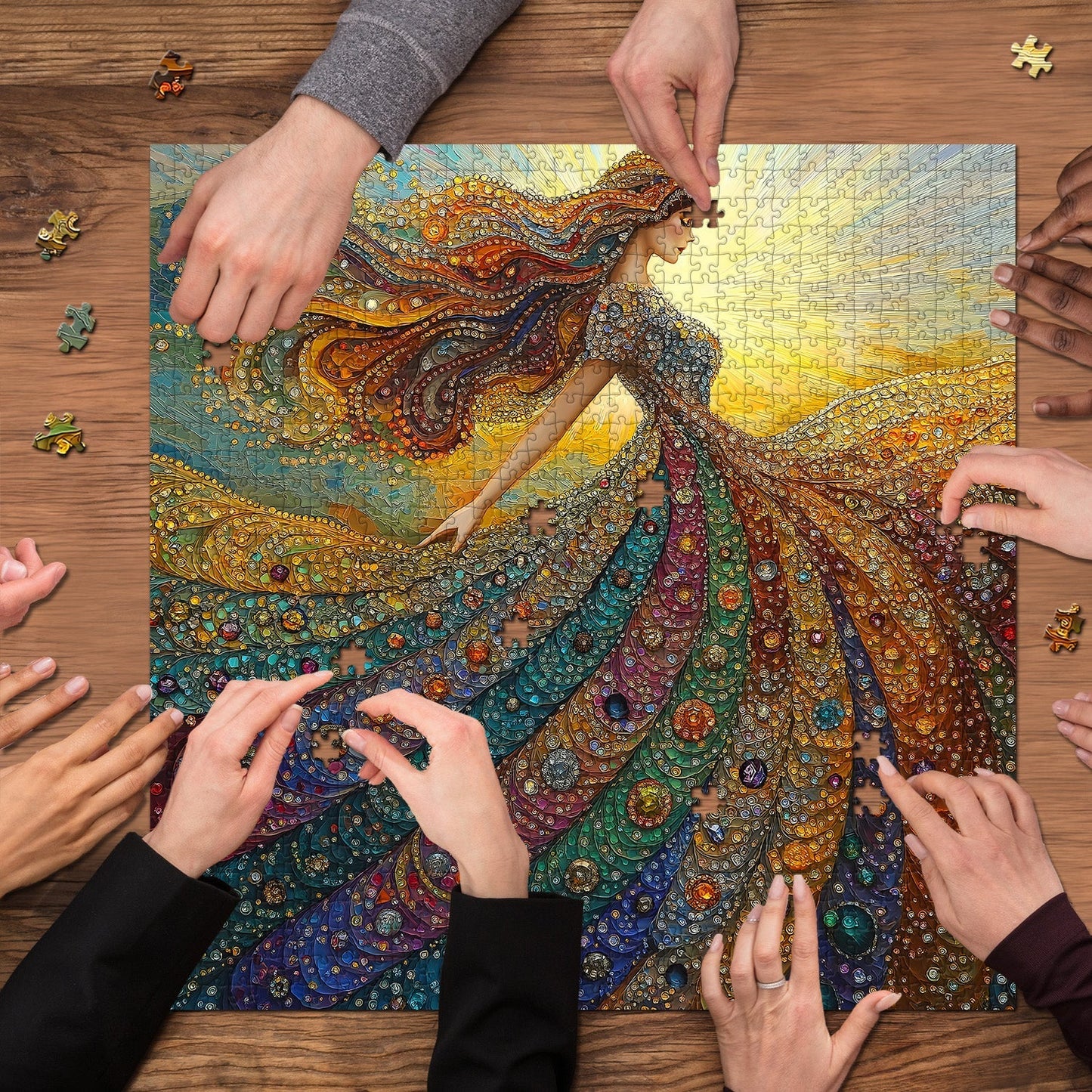 Gemstone Woman Wooden Jigsaw Puzzle 1000 Piece