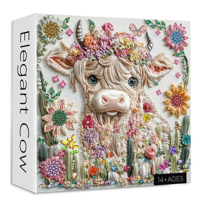 Elegant Cow Wooden Jigsaw Puzzle 1000 Pieces