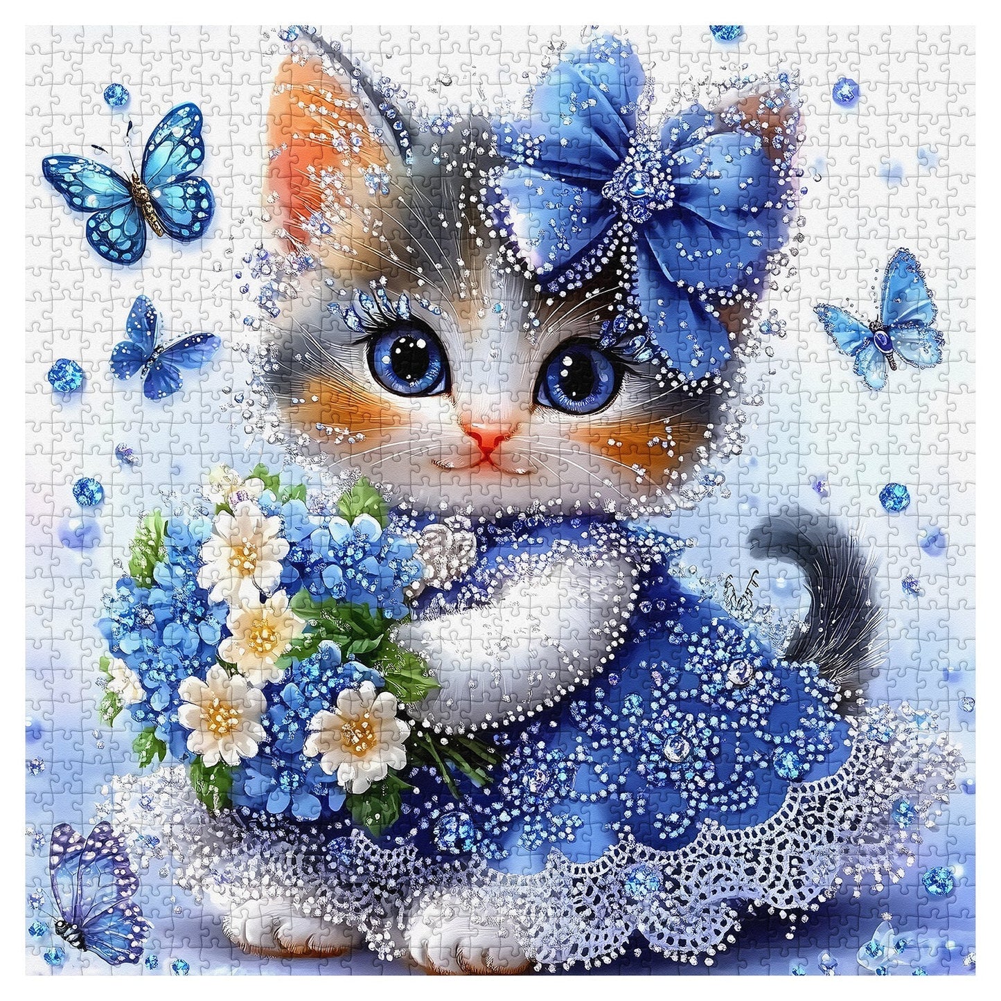 The Sapphire Kitten Wooden Jigsaw Puzzle 1000 Pieces