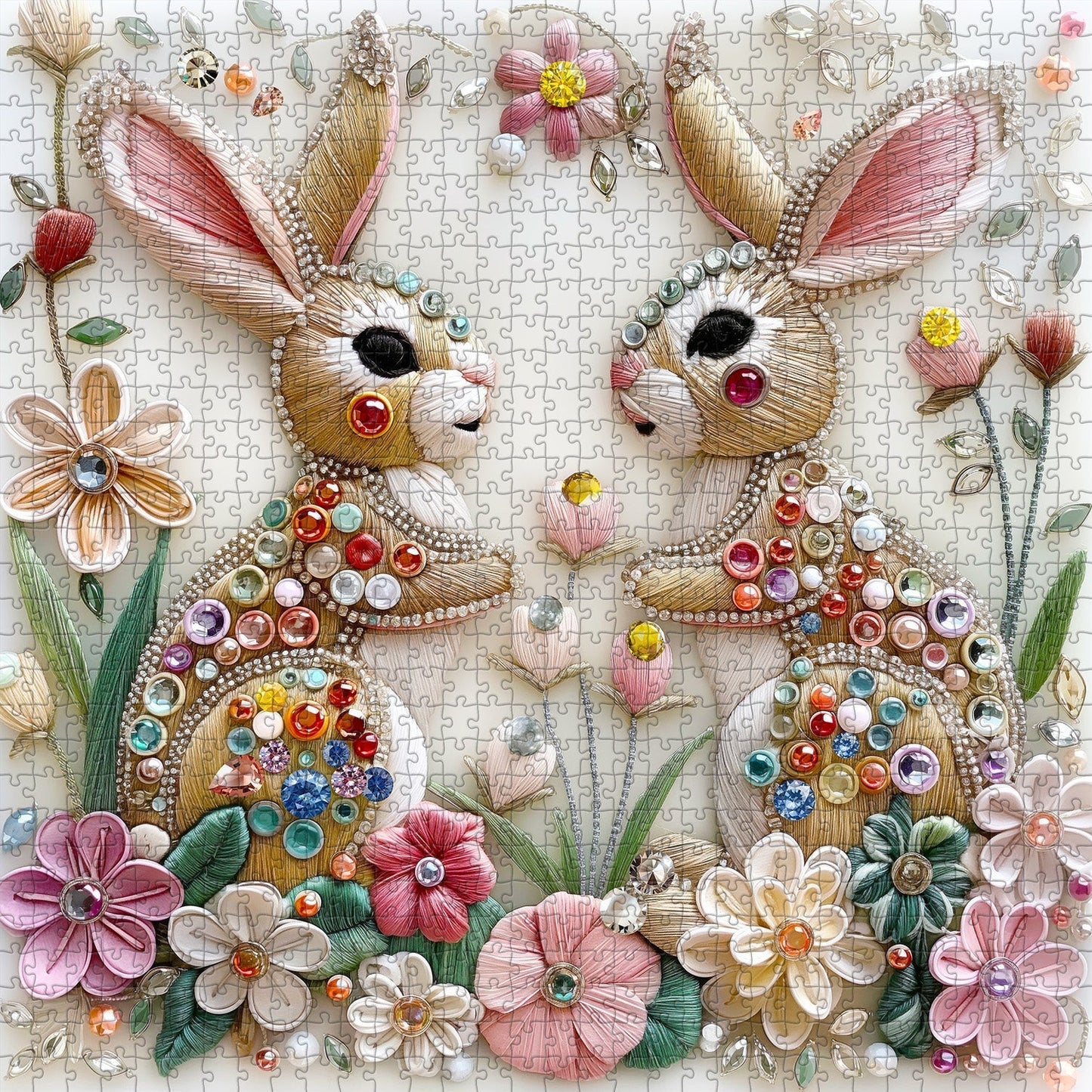 Diamond Bunny Wooden Jigsaw Puzzle 1000 Pieces