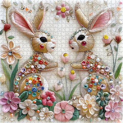 Diamond Bunny Wooden Jigsaw Puzzle 1000 Pieces
