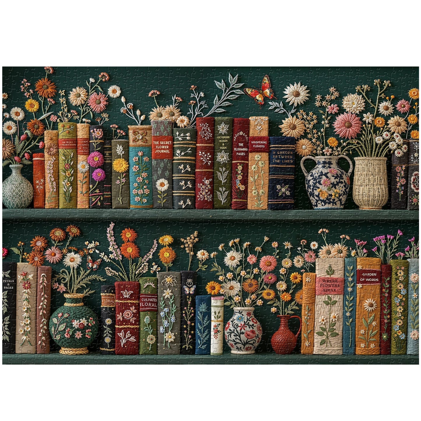 Blooming Bookshelf Jigsaw Puzzles 1000 Pieces