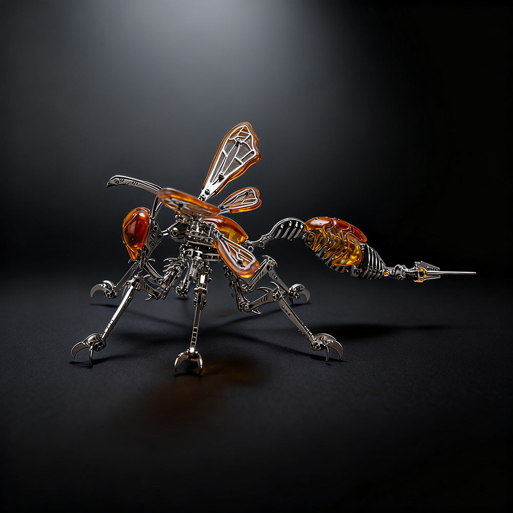 3D Steel Puzzle Wasp Model Kit with LED Lights