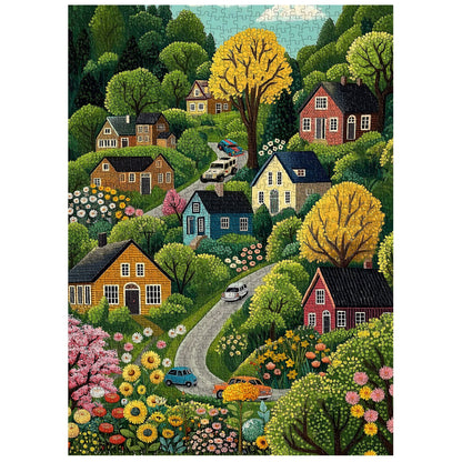 Vibrant Countryside | 1000-Piece Wooden Jigsaw Puzzle