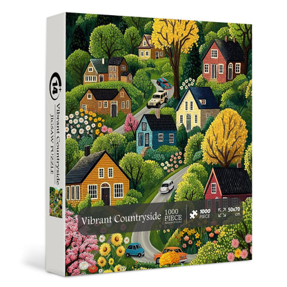 Vibrant Countryside | 1000-Piece Wooden Jigsaw Puzzle