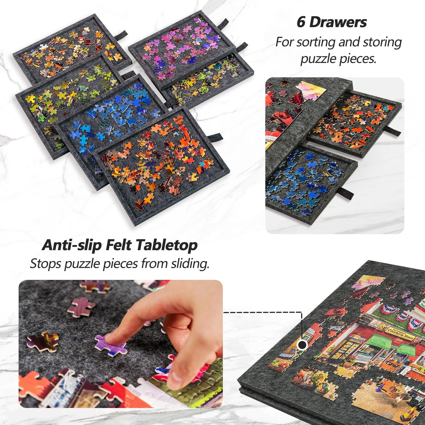 Tilting Puzzle Board with 2-in-1 Designed Stand & Cover
