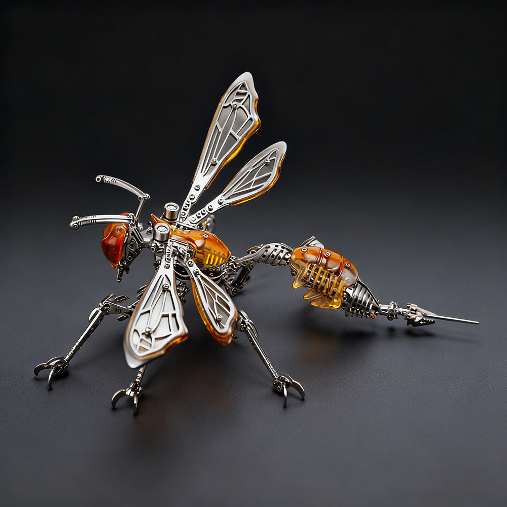 3D Steel Puzzle Wasp Model Kit with LED Lights