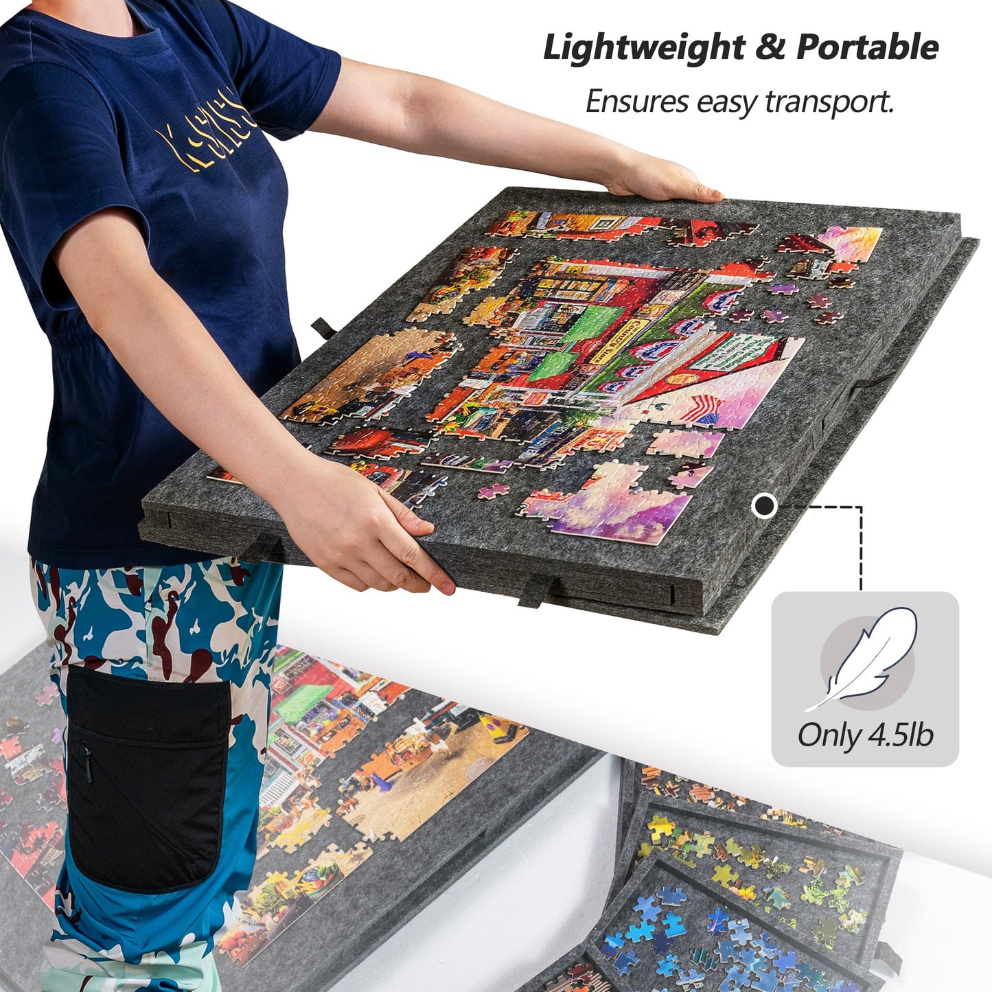 Tilting Puzzle Board with 2-in-1 Designed Stand & Cover