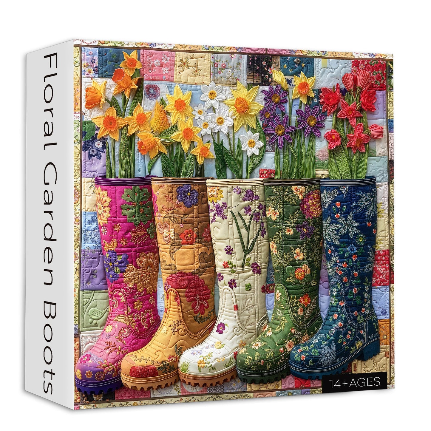Floral Garden Boots Wooden Jigsaw Puzzle 1000 Pieces