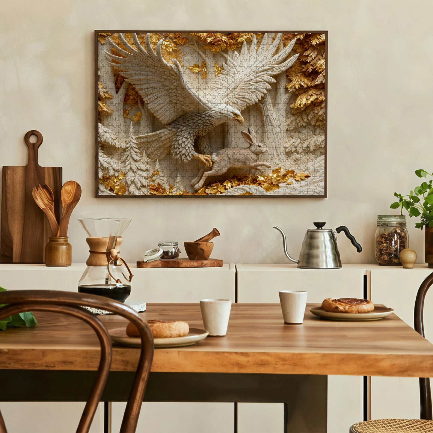 Hunting a Bald Eagle Wooden Jigsaw Puzzle 1000 Pieces