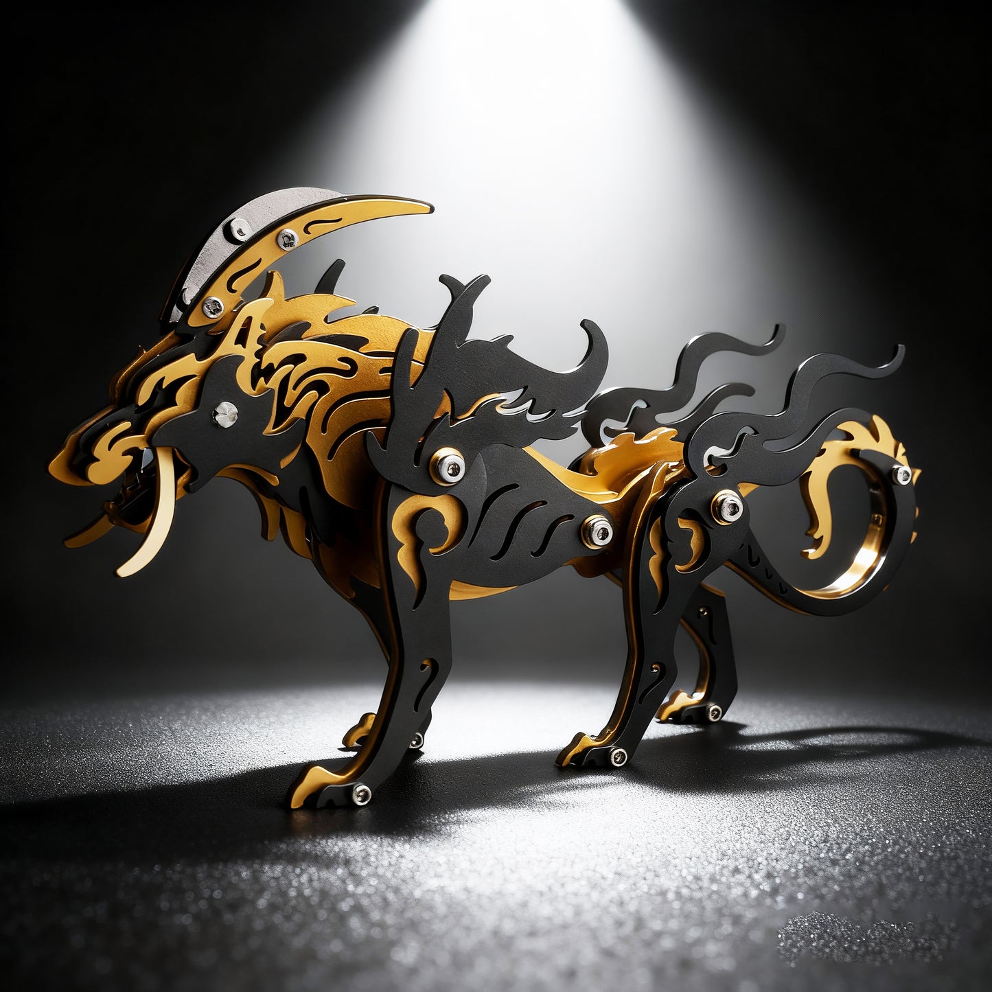 3D Steel Mechanical Wolf King Puzzles