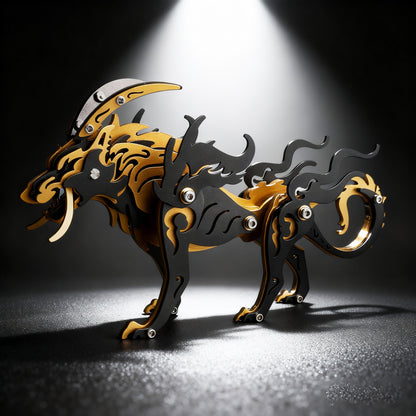 3D Steel Mechanical Wolf King Puzzles