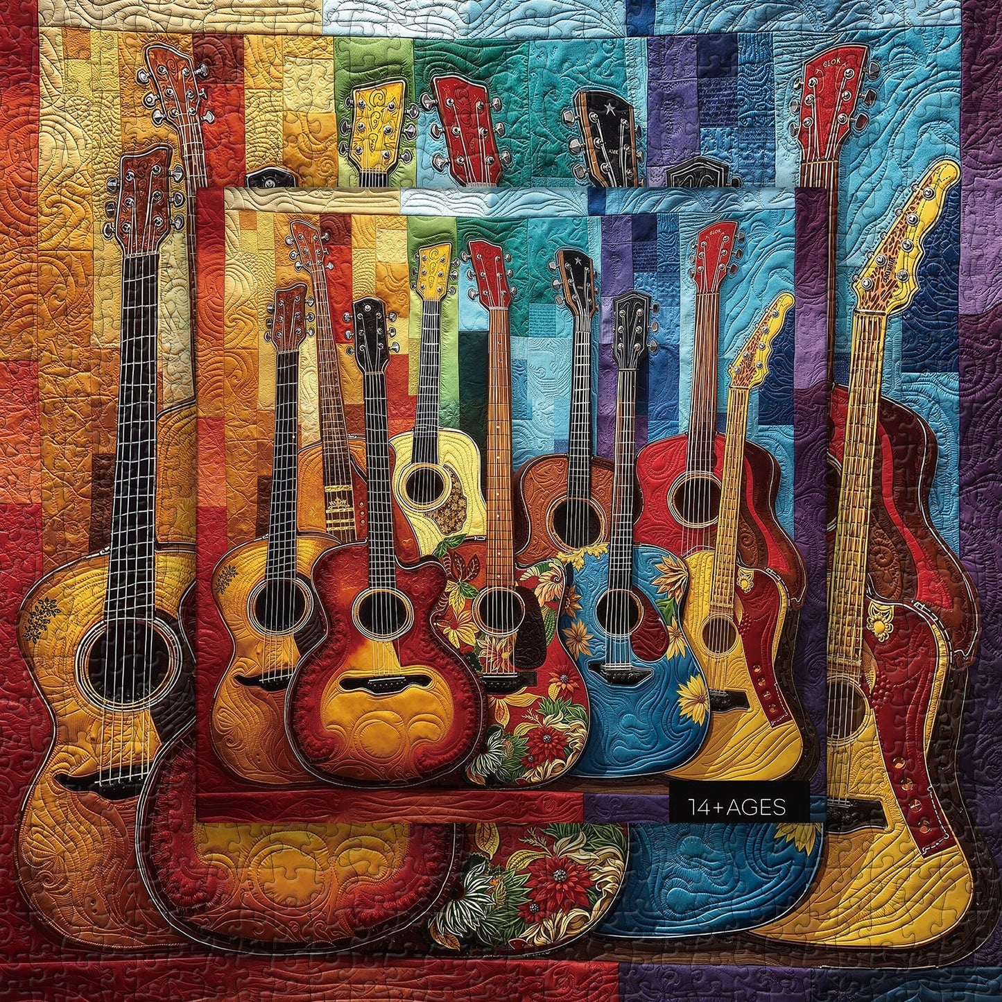 Fabric Guitar Wooden Jigsaw Puzzles 1000 Pieces