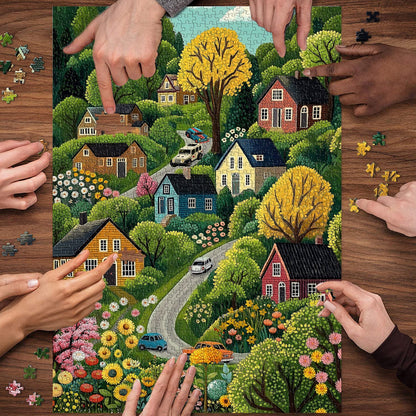 Vibrant Countryside | 1000-Piece Wooden Jigsaw Puzzle