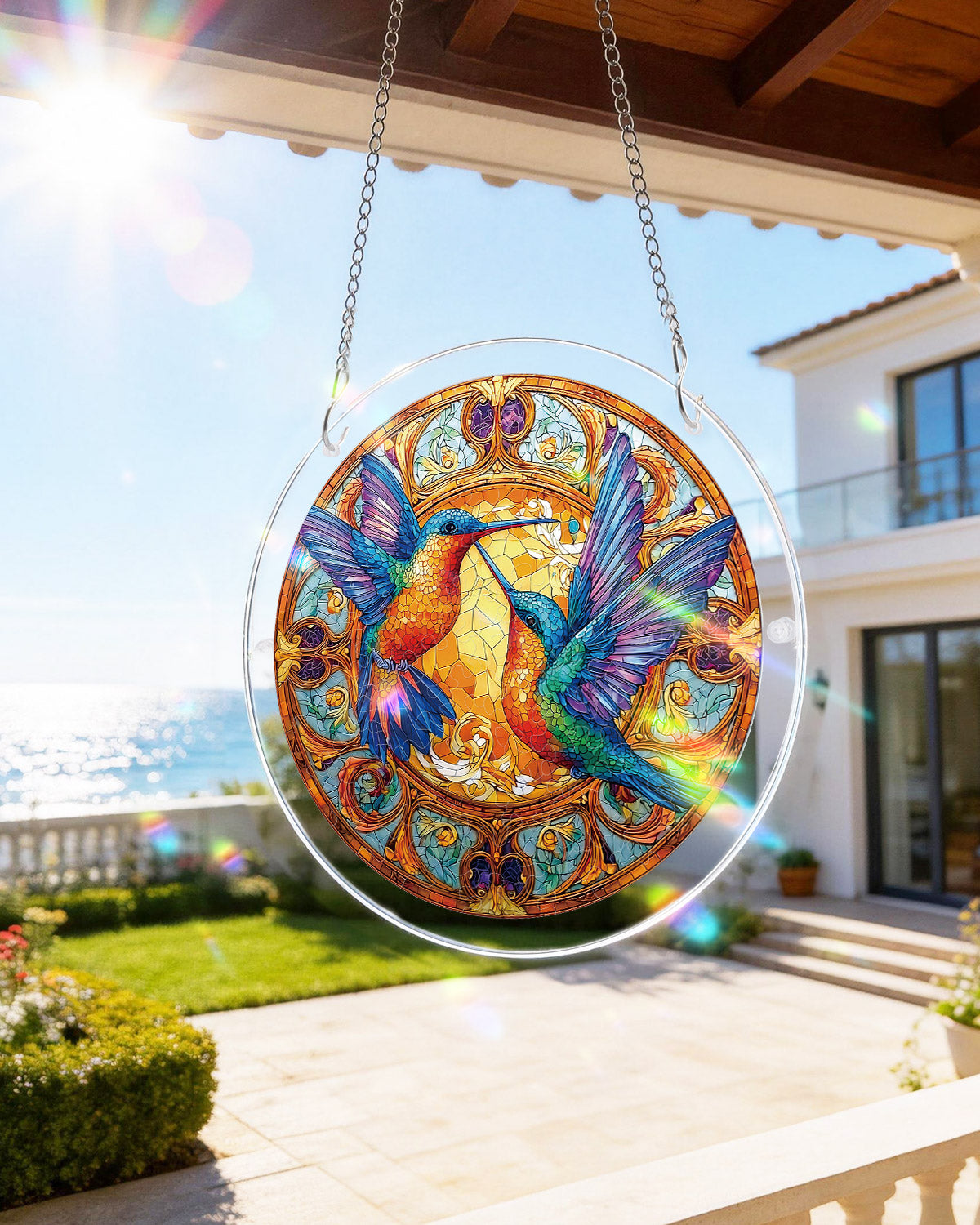 Twin Wings of Radiance Light Puzzle Suncatcher