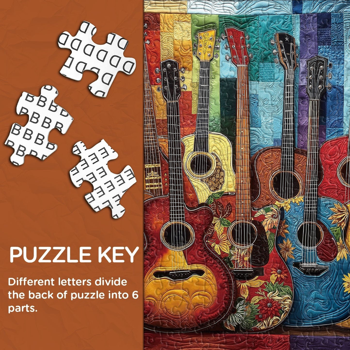 Fabric Guitar Wooden Jigsaw Puzzles 1000 Pieces