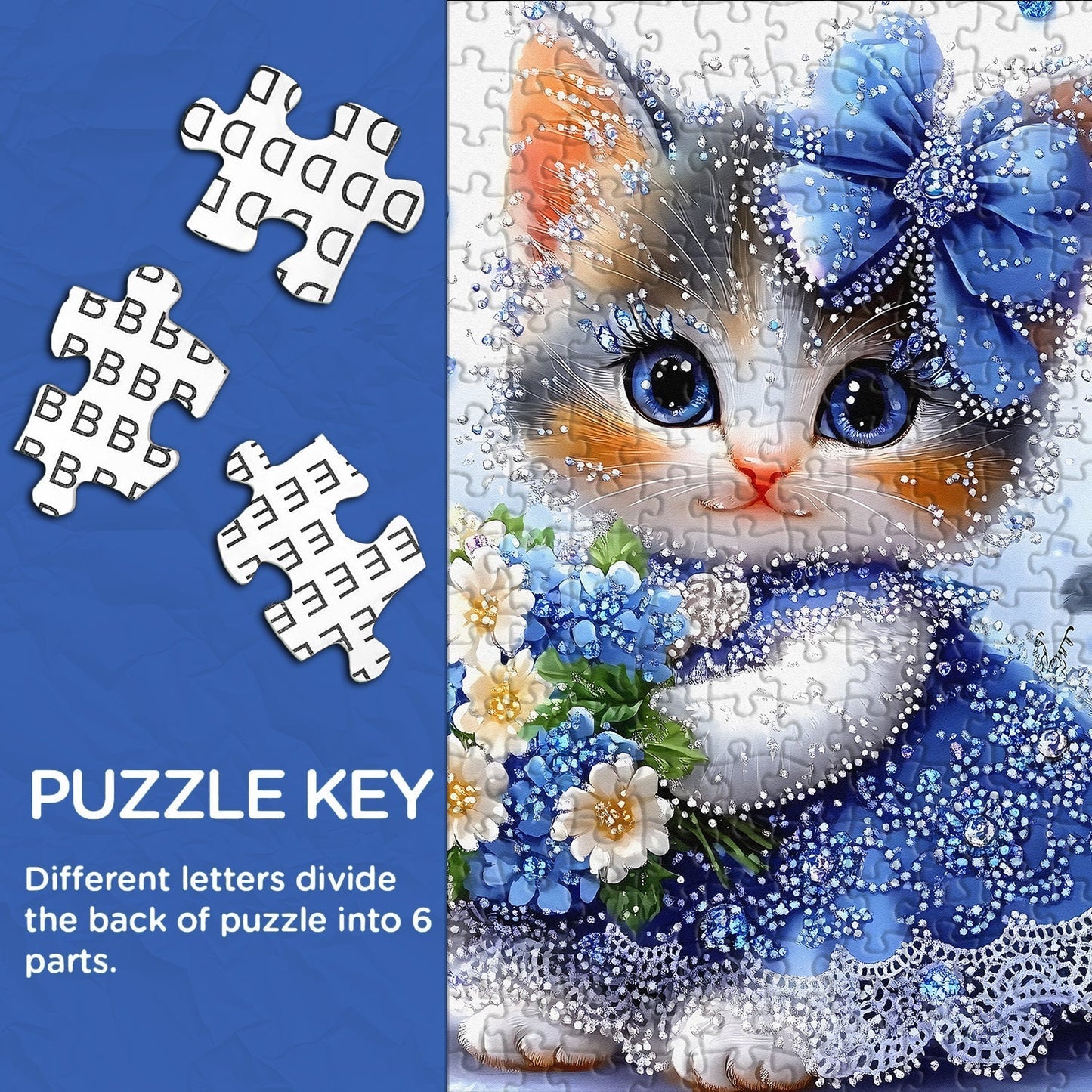 The Sapphire Kitten Wooden Jigsaw Puzzle 1000 Pieces