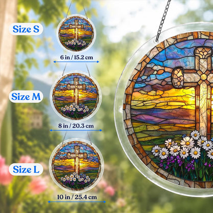 Daisy Cross Acrylic Jigsaw Puzzle Suncatcher