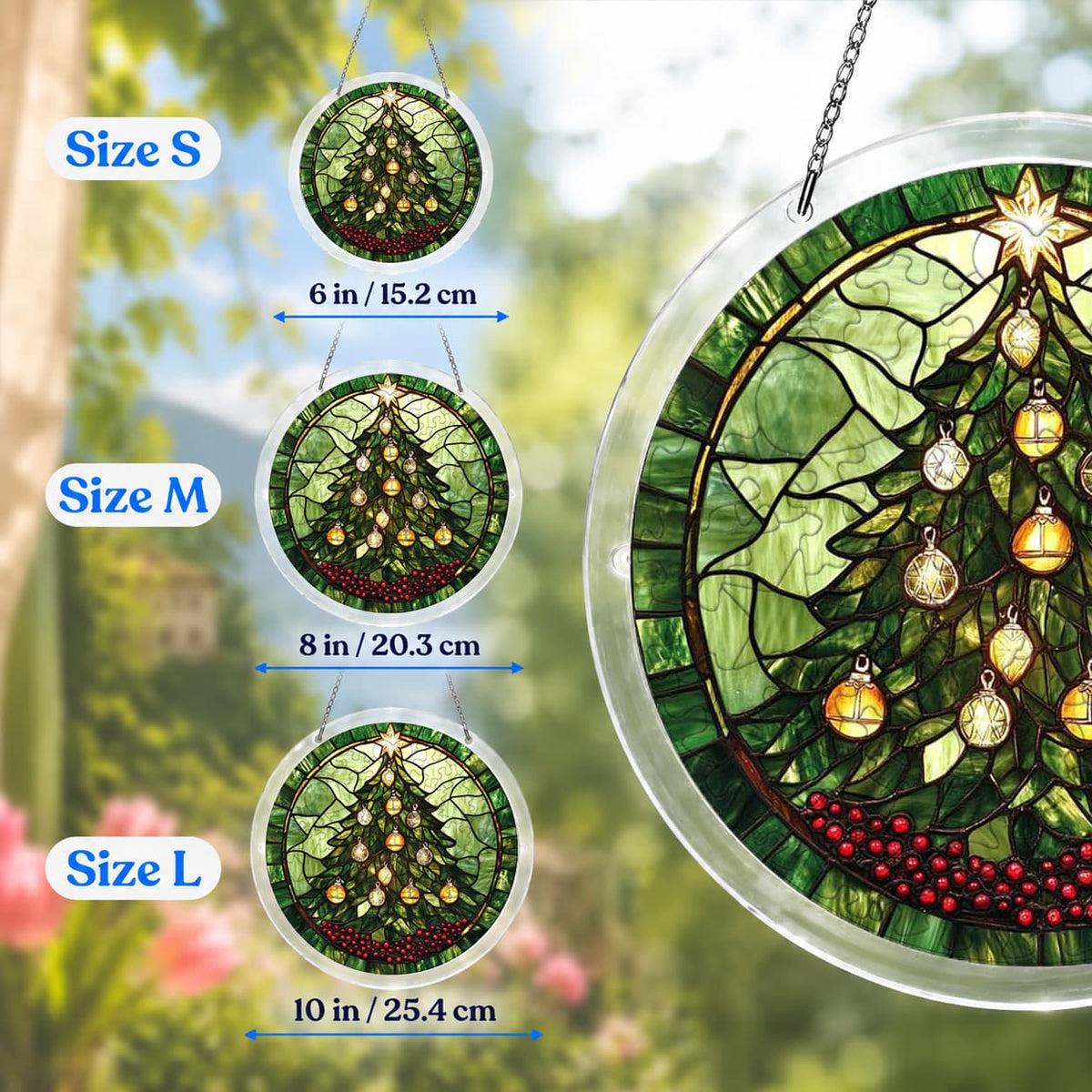 Christmas Tree Acrylic Jigsaw Puzzle Suncatcher