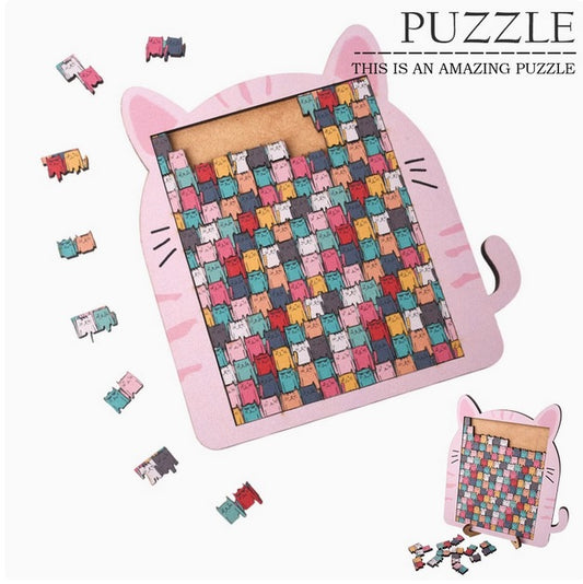 🐾Cat Shaped Wooden Jigsaw Puzzle