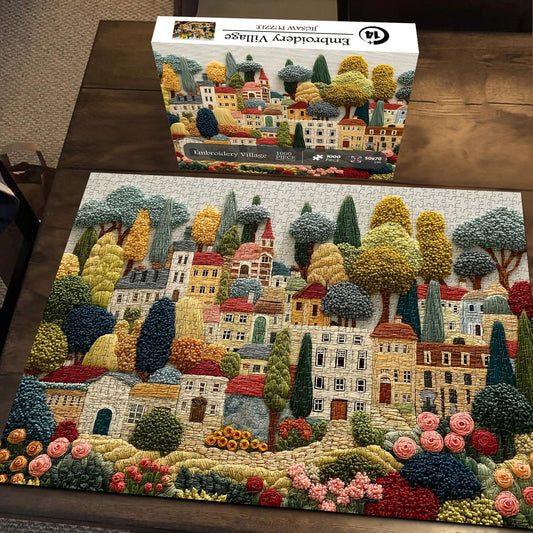 Embroidery Village Wooden Jigsaw Puzzle 1000 Pieces