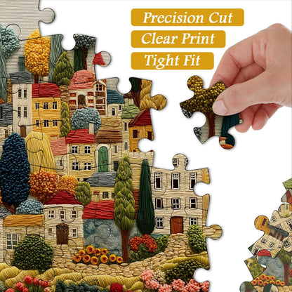 Embroidery Village Wooden Jigsaw Puzzle 1000 Pieces