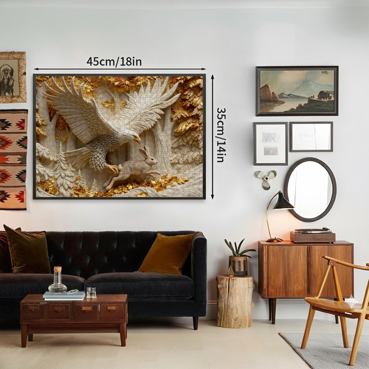Hunting a Bald Eagle Wooden Jigsaw Puzzle 1000 Pieces