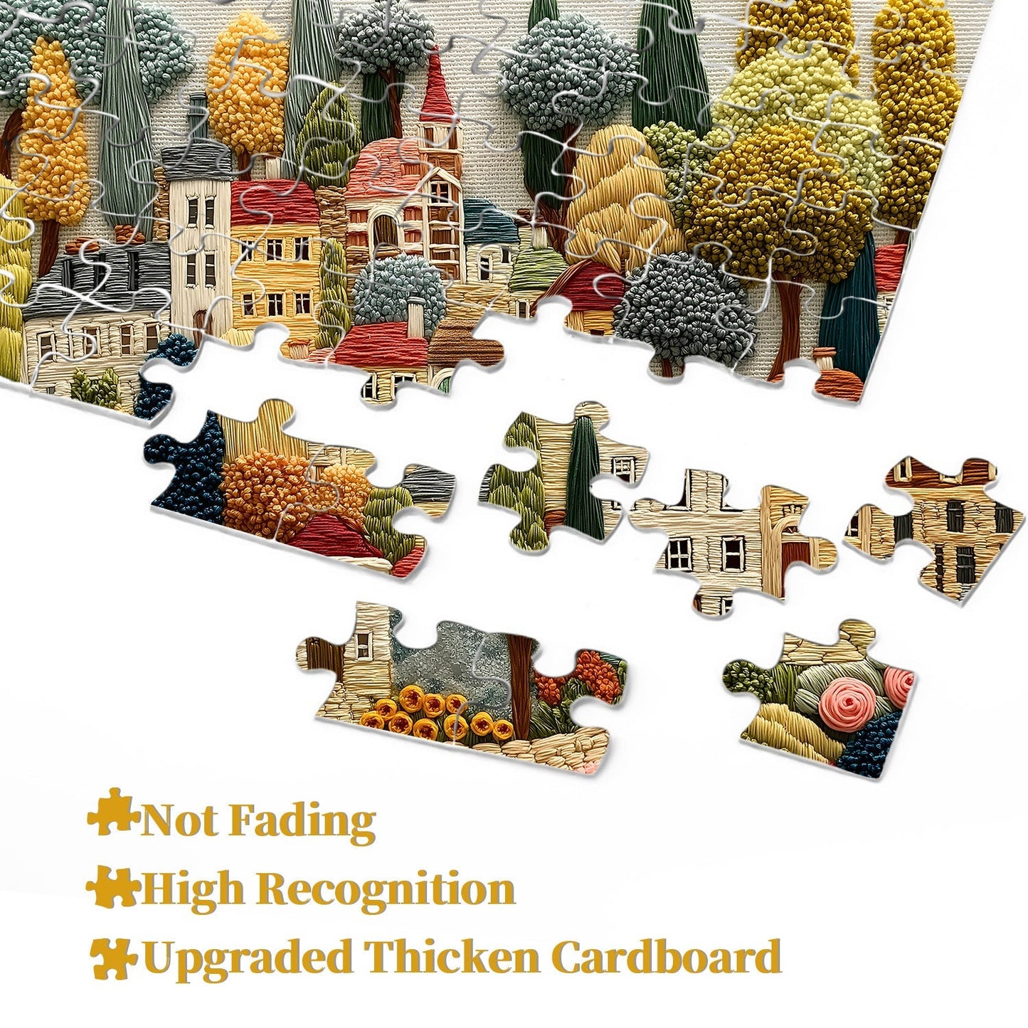 Embroidery Village Wooden Jigsaw Puzzle 1000 Pieces