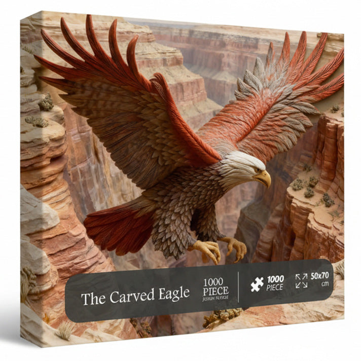Majestic Carved Eagle Wooden Jigsaw Puzzle 1000 Pieces