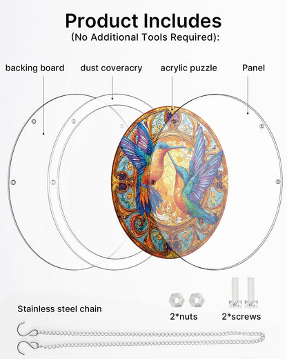 Twin Wings of Radiance Light Puzzle Suncatcher