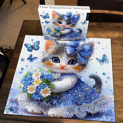 The Sapphire Kitten Wooden Jigsaw Puzzle 1000 Pieces