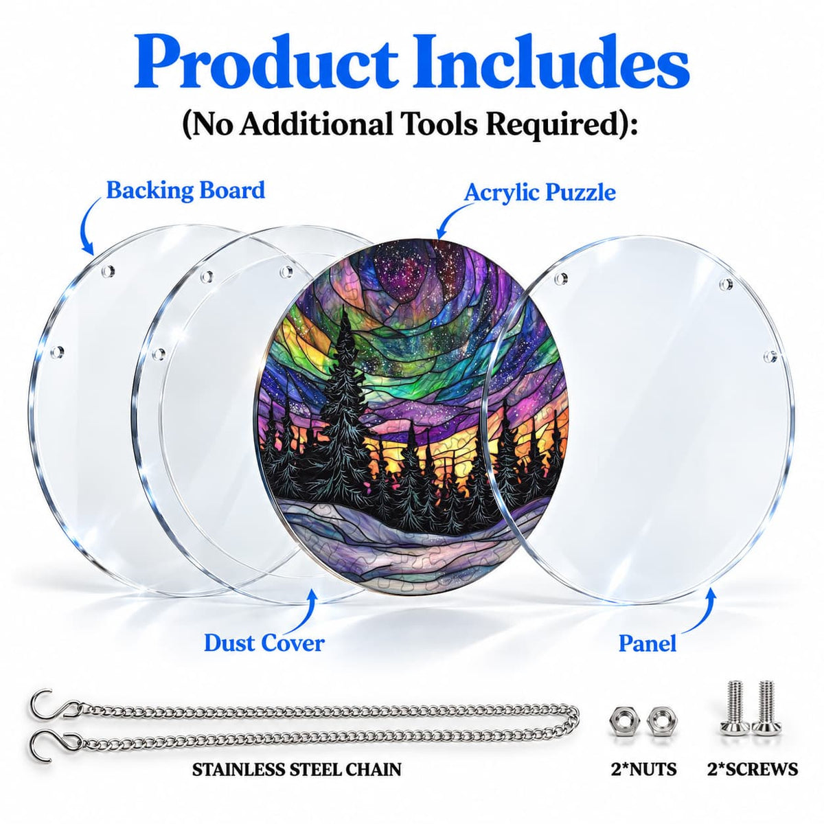 Northern Lights Acrylic Jigsaw Puzzle Suncatcher