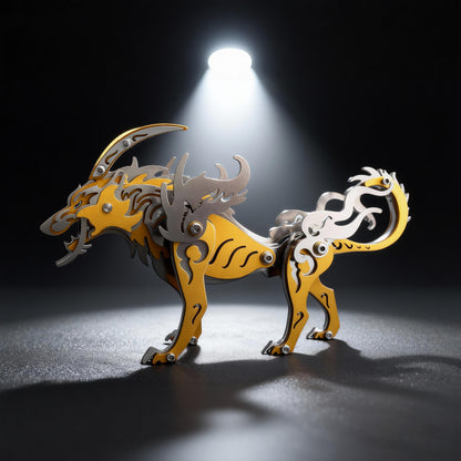 3D Steel Mechanical Wolf King Puzzles